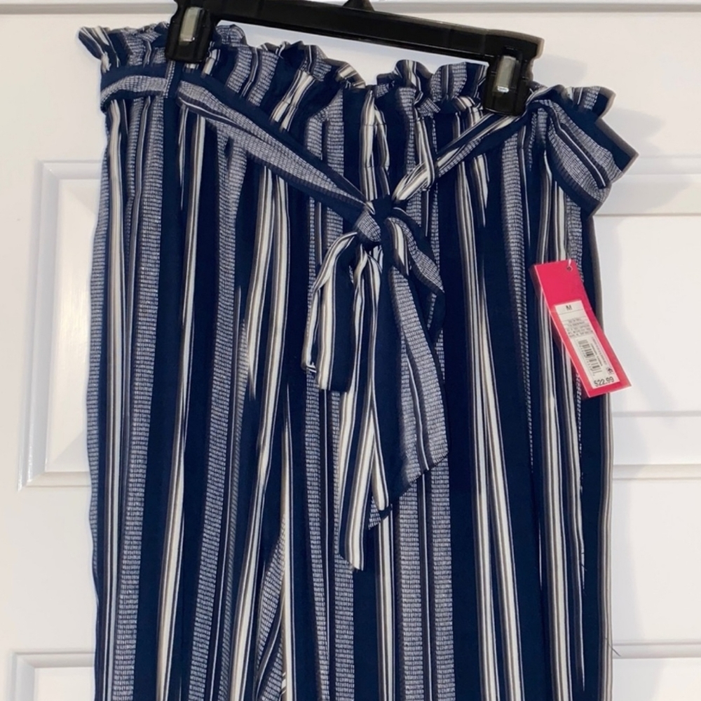 NWT xhilaration Lightweight Navy Striped Pants XXL